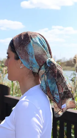 מטפחת מרובעת בוהו שיק שיפון